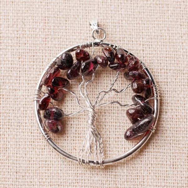 Pendentif Arbre de vie Grenat