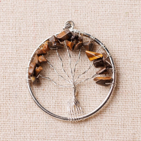 Pendentif Arbre de vie Œil de Tigre