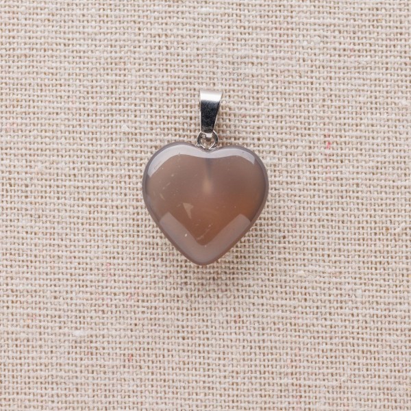 Pendentif Cœur Agate Grise