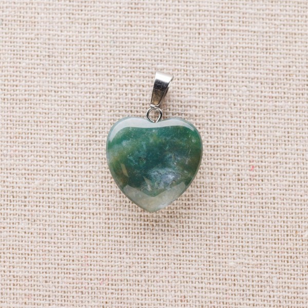 Pendentif Cœur Agate Mousse