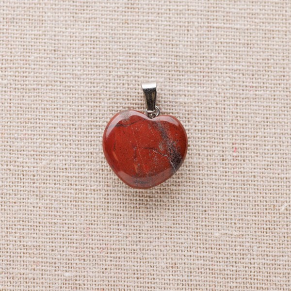 Pendentif Cœur Jaspe Rouge