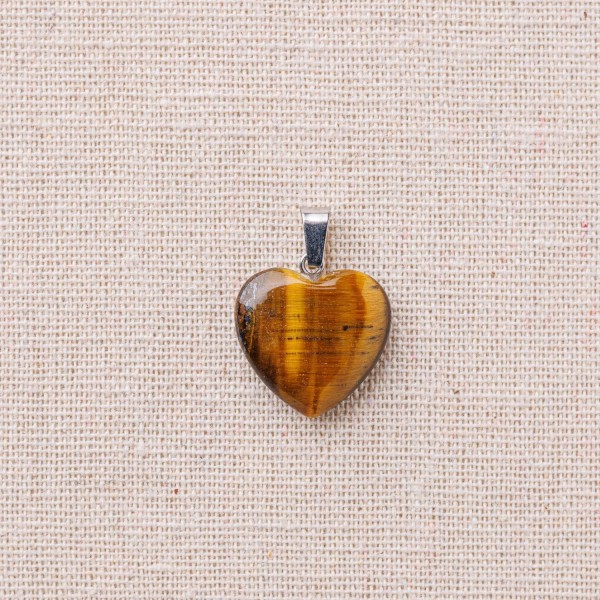 Pendentif Cœur Œil de Tigre