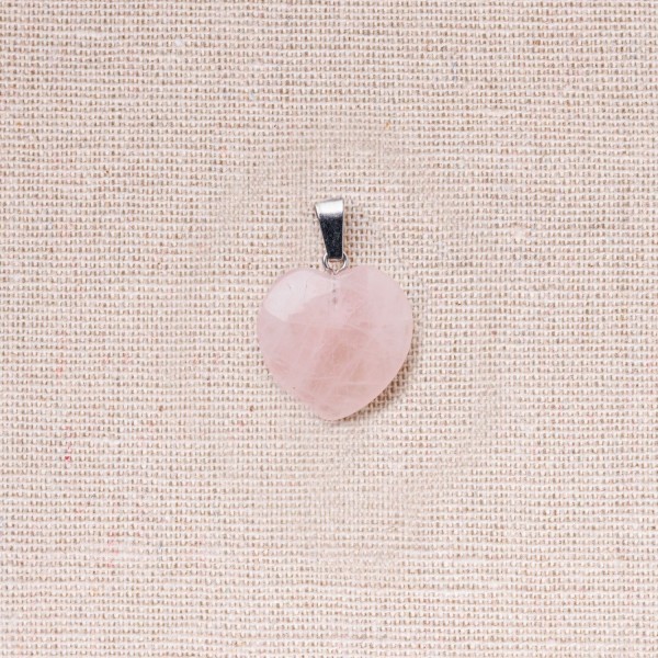 Pendentif Cœur Quartz Rose