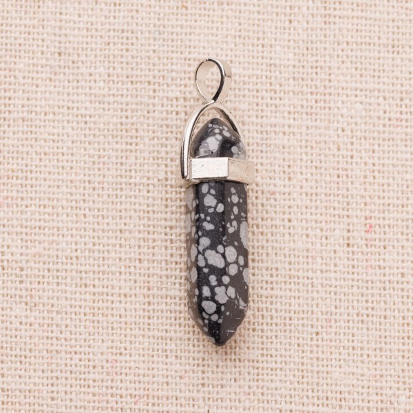 Pendentif Crayon Obsidienne neige