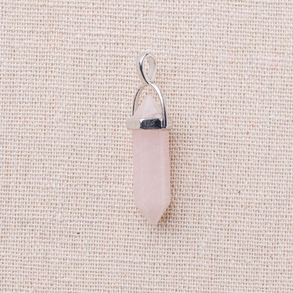 Pendentif Crayon Quartz Rose