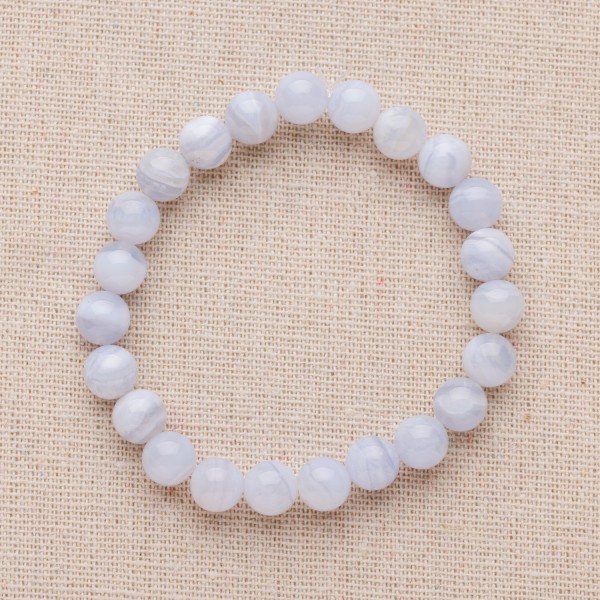 Bracelet Calcédoine bleue